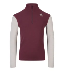 Aclima Aclima WarmWool mockneck Jr Fig/beige Melange