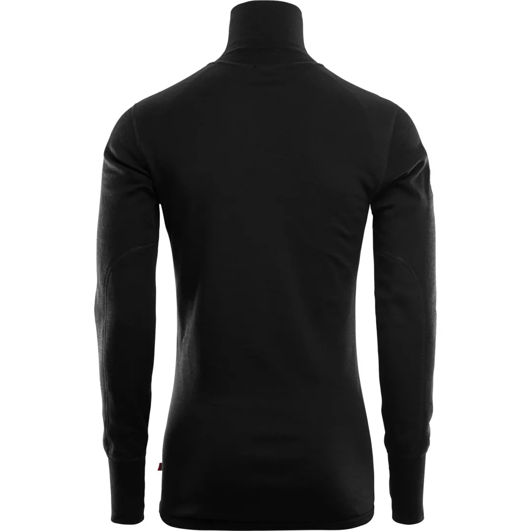 Aclima DoubleWool Polo with Zip Man Jet Black/Marengo