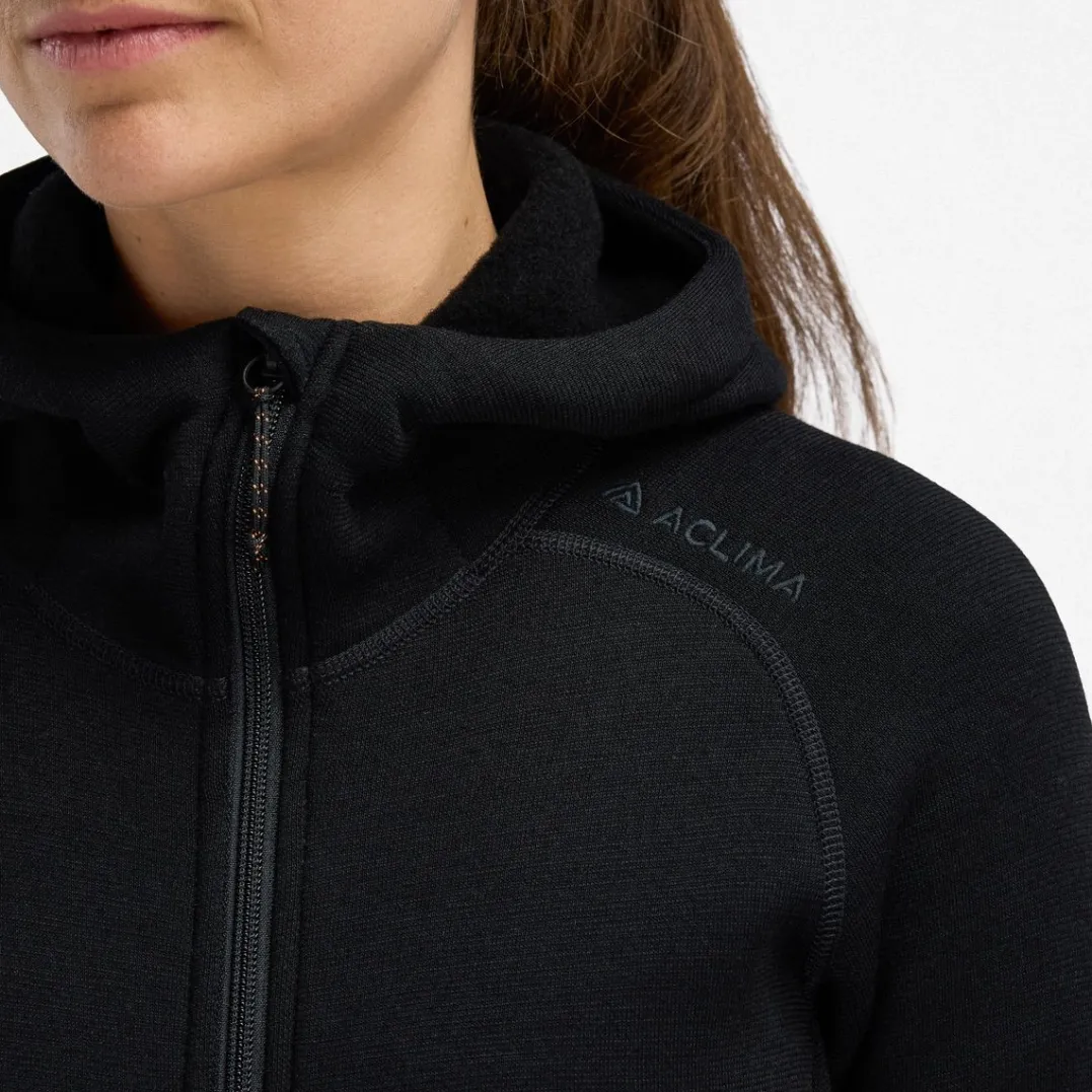 Aclima Fleecewool Hooded Jacket W'S Jet Black
