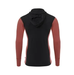 Aclima Men's WarmWool Hoodsweater with Zip Jet Black/Spiced Apple