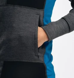 Aclima Men's WarmWool Hoodsweater with Zip Marengo/Jet Black/Corsair