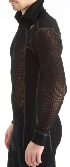 Aclima Woolnet Polo With Zip Men's Jet Black