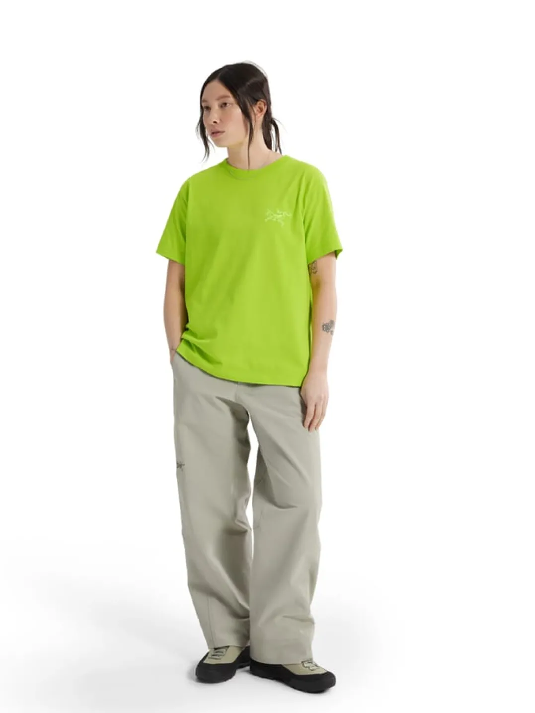 Arc'teryx Women's Kragg Cotton Little Bird Crew Short Sleeve Shirt Mantis