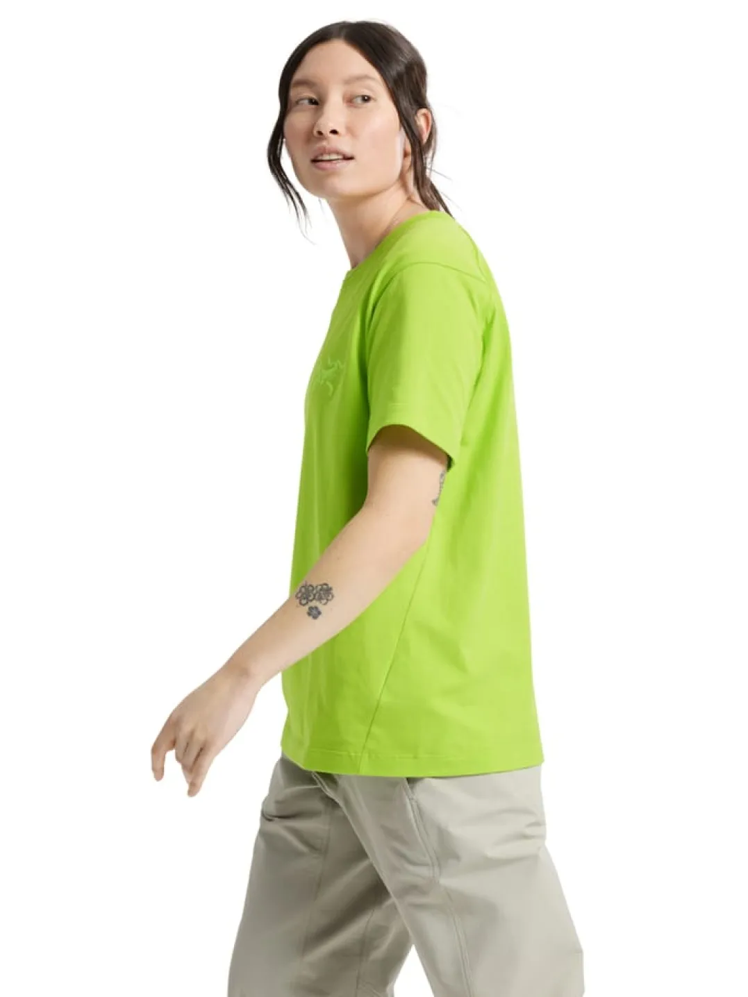 Arc'teryx Women's Kragg Cotton Little Bird Crew Short Sleeve Shirt Mantis