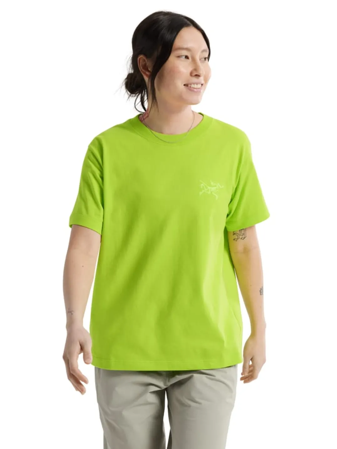 Arc'teryx Women's Kragg Cotton Little Bird Crew Short Sleeve Shirt Mantis