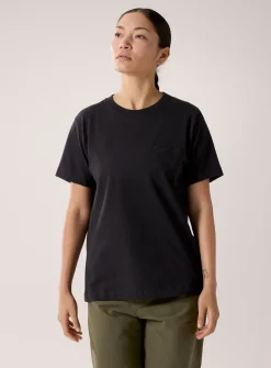 Arc'teryx Women's Kragg Cotton Little Bird Crew Short Sleeve Shirt Black/Black