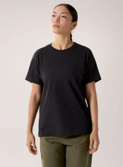 Arc'teryx Women's Kragg Cotton Little Bird Crew Short Sleeve Shirt Black/Black