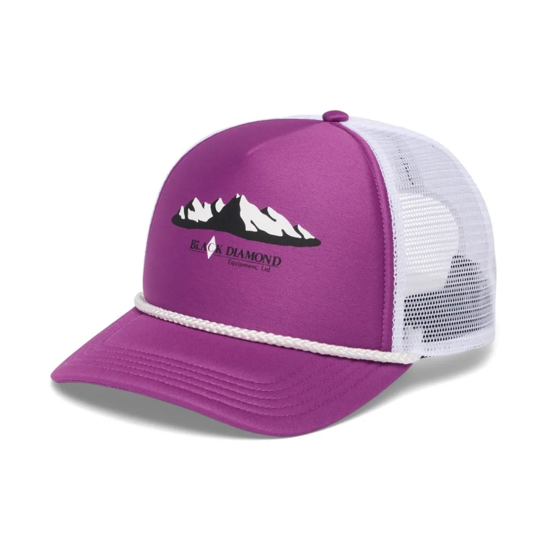 Black Diamond Flat Bill Trucker Hat Piton Purple-white Mountainscp