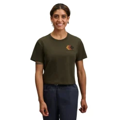 Black Diamond Women's Faded Crop SS Tee Dark Moss