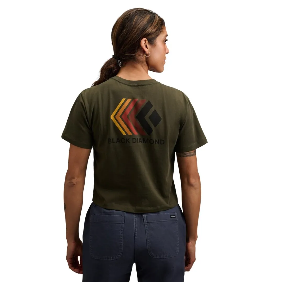 Black Diamond Women's Faded Crop SS Tee Dark Moss