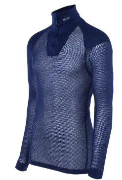 Brynje Unisex Super Thermo Zip Polo Shirt Navy
