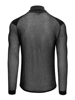 Brynje Unisex Wool Thermo Zip Polo With Inlay Black