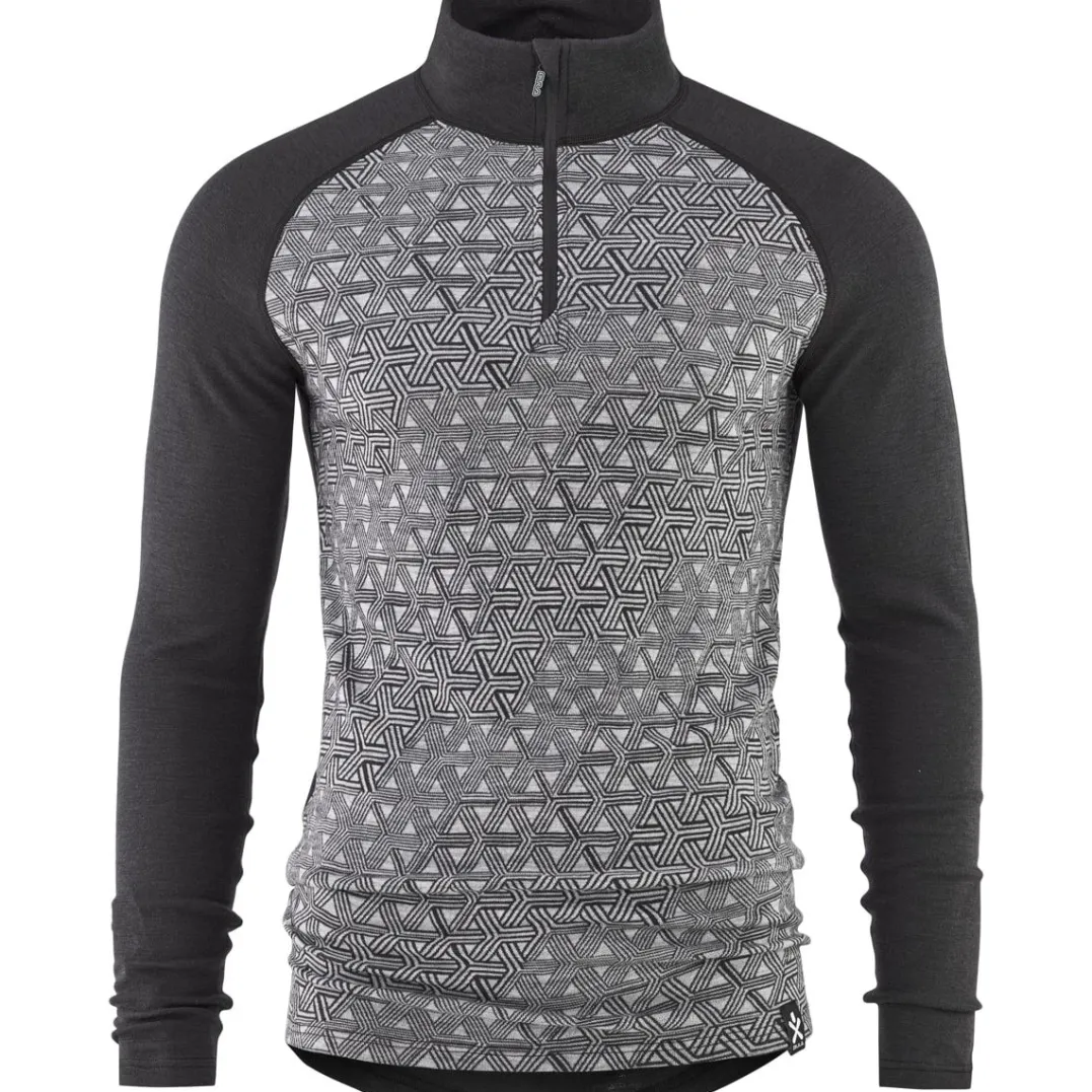 Bula Geo Merino Wool Halfzip Dgrey