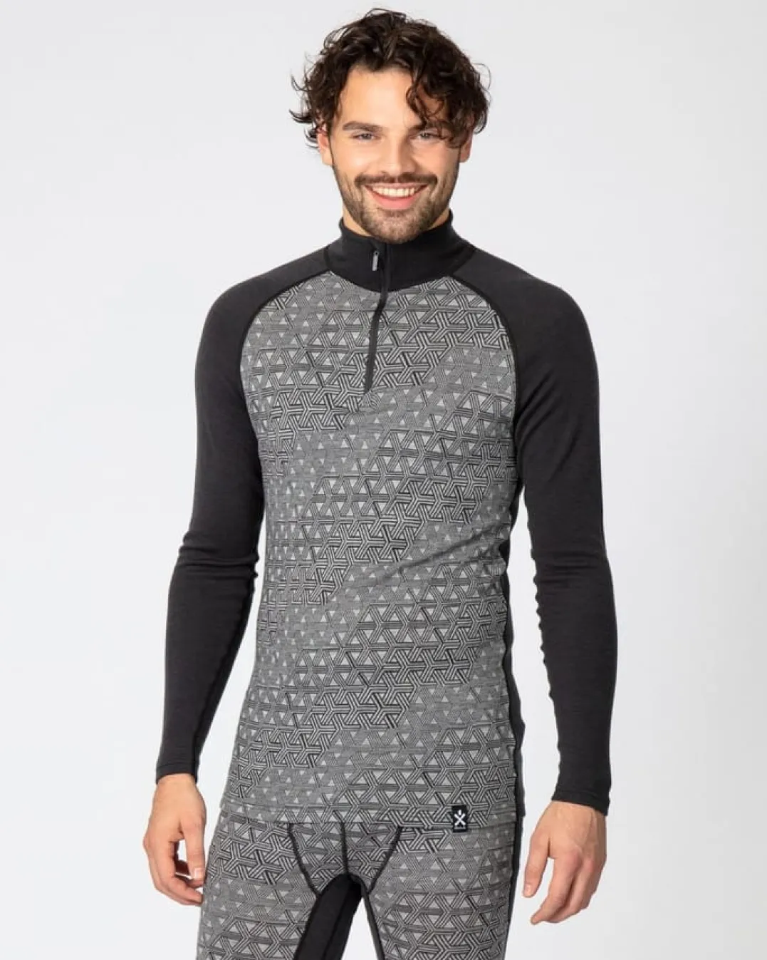 Bula Geo Merino Wool Halfzip Dgrey
