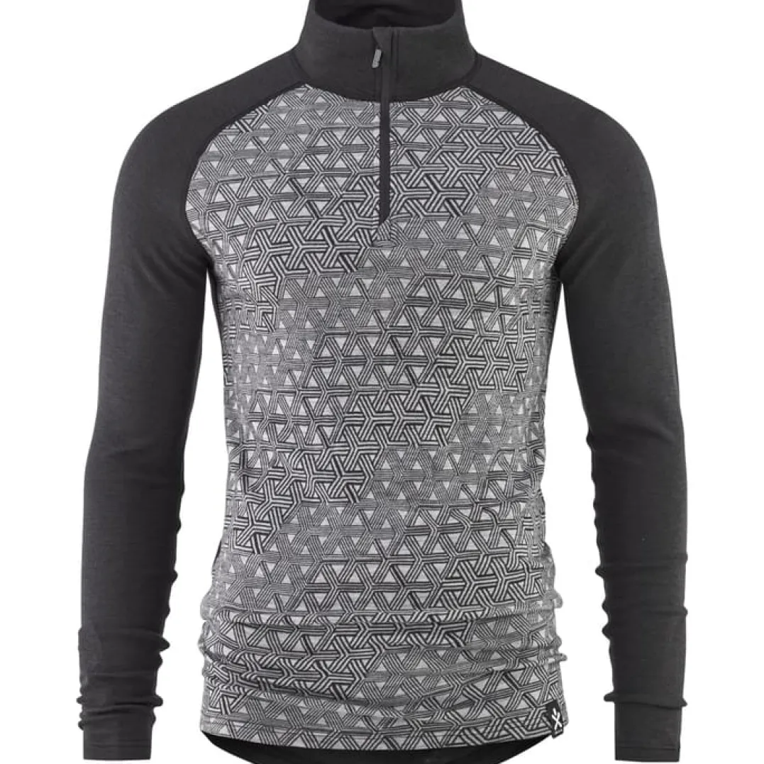 Bula Geo Merino Wool Halfzip Dgrey