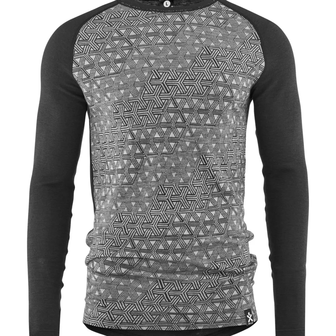 Bula Men's Geo Merino Wool Crew Dgrey