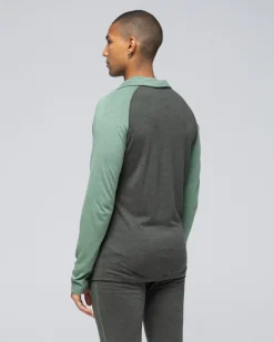 Bula Men's Retro Merino Wool Halfzip Sweater Ivy