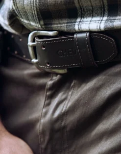 Chevalier Barrow Leather Belt Leather Brown