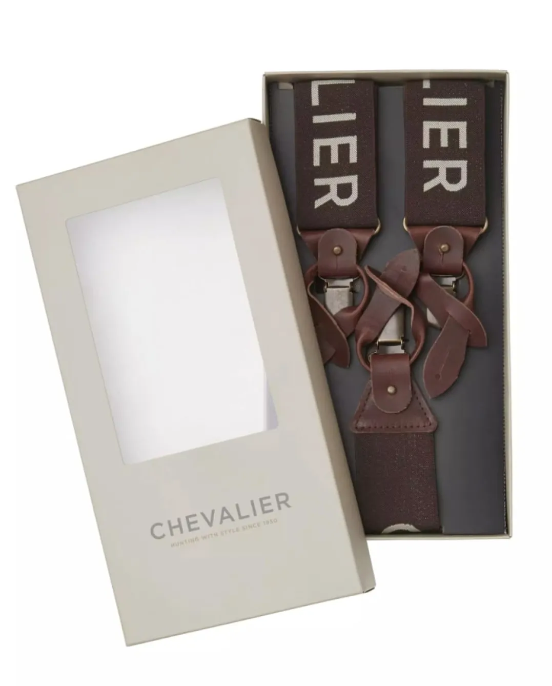 Chevalier Chevalier Logo Suspenders Brown