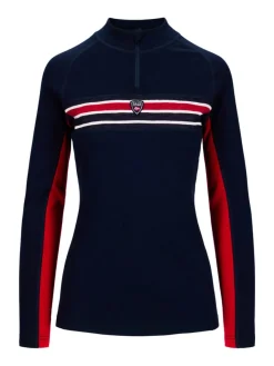 Dale of Norway Aksla Feminine Baselayer Half Zip Navy Red Offwhite