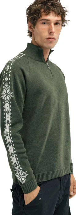 Dale of Norway Men's Geilo Sweater Dark Green Offwhite