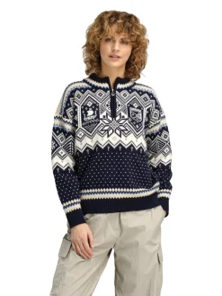Dale of Norway Vm Trondheim Fem. Sweater Navy Offwhite Sandmel.
