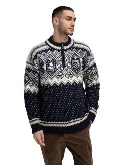 Dale of Norway Vm Trondheim Masc. Sweater Navy Offwhite Sandmel.