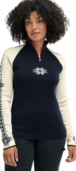 Dale of Norway Women's Geilo Sweater Navy Offwhite Raspberry