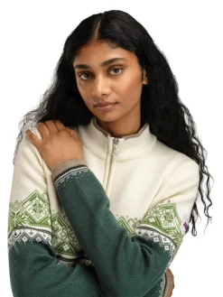 Dale of Norway Women's Moritz Sweater Pinegreen Offwhite Springgreen