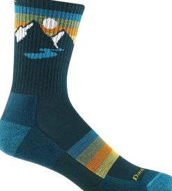 Darn Tough Sunset Ridge Micro Crew Lightweight With Cushion Lightgreen-Stormgray-Lightgray
