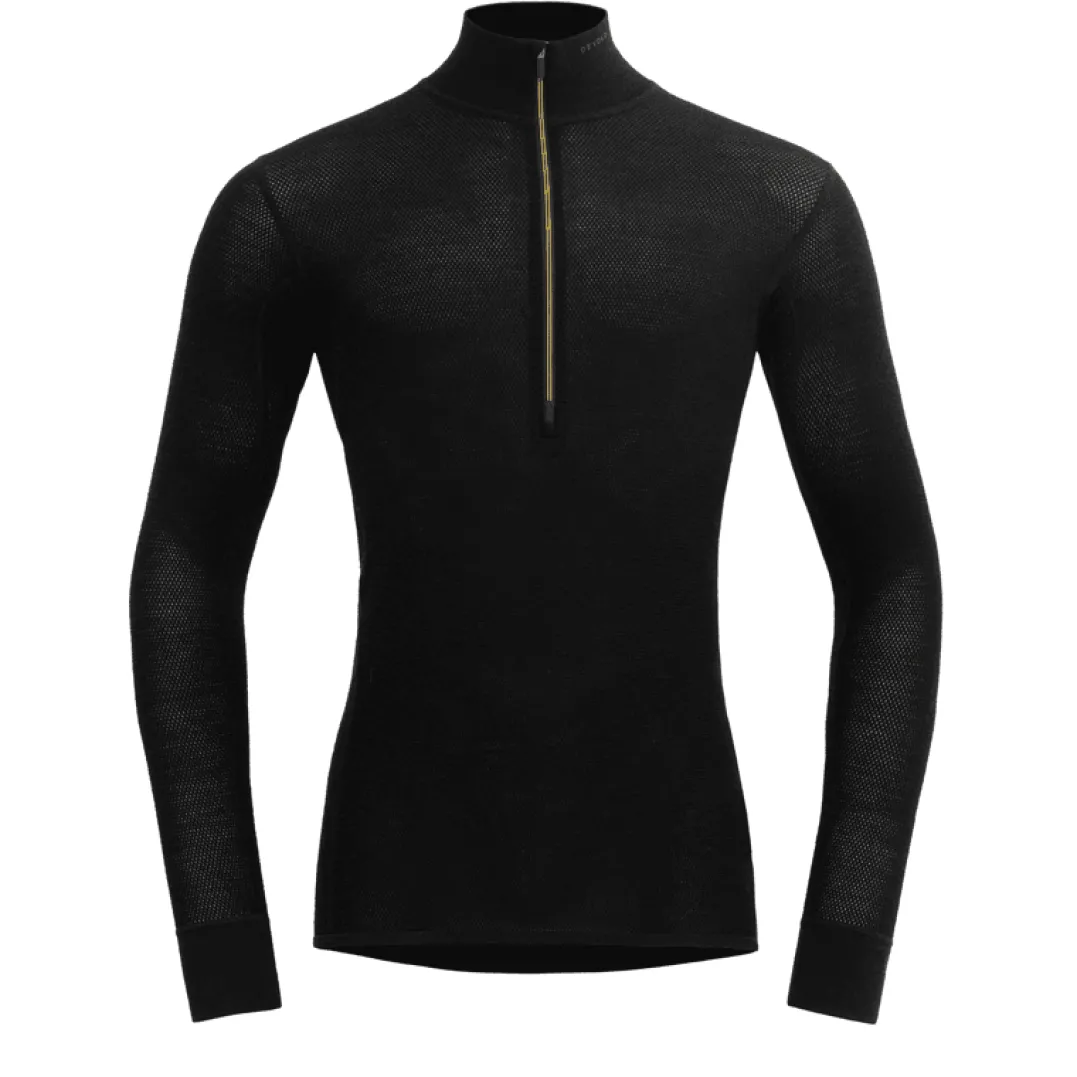Devold Men's Wool Mesh 190 Zip Neck Caviar