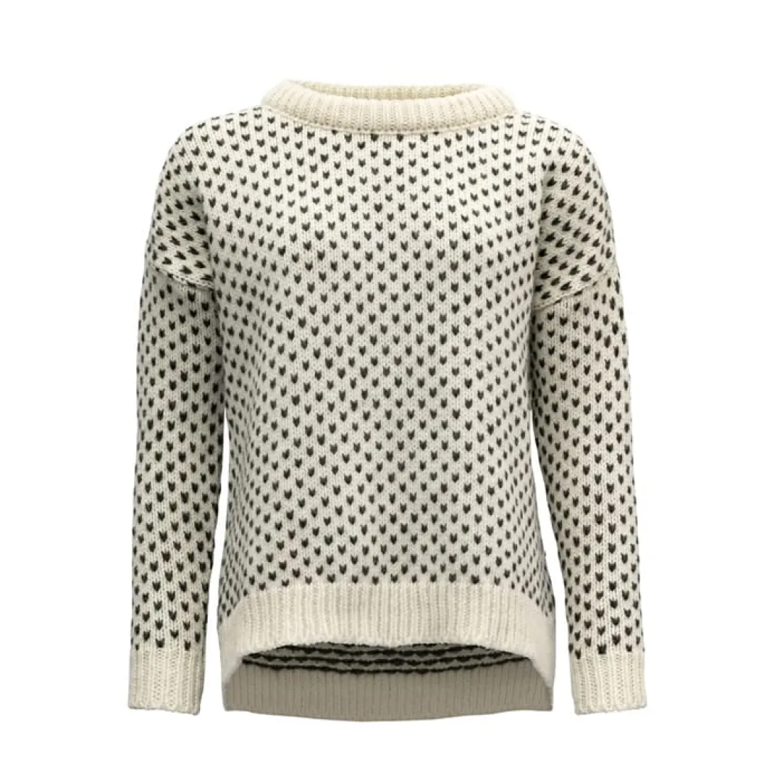 Devold Nordsjø Womans Split Seam Sweater Offwhite