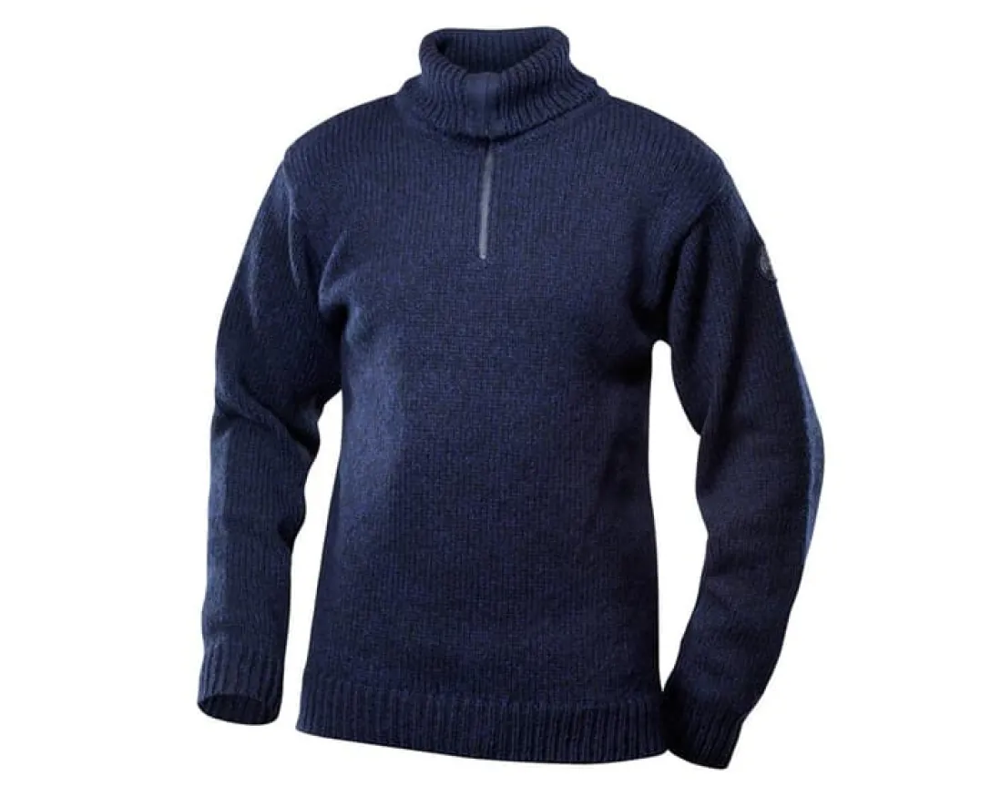 Devold Unisex Nansen Sweater Zip Neck Dark Blue Melange