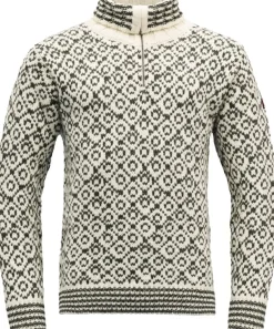 Devold Unisex Svalbard Wool Zip NeckOffwhite/Anthracite