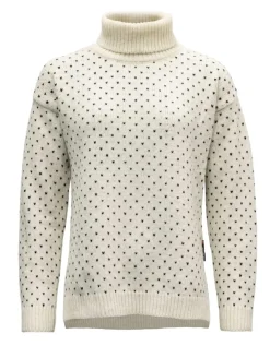 Devold Women's Sørisen Wool High Neck Off White/Ink