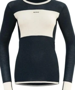 Devold Women's Wool Mesh Shirt Ink/Offwhite