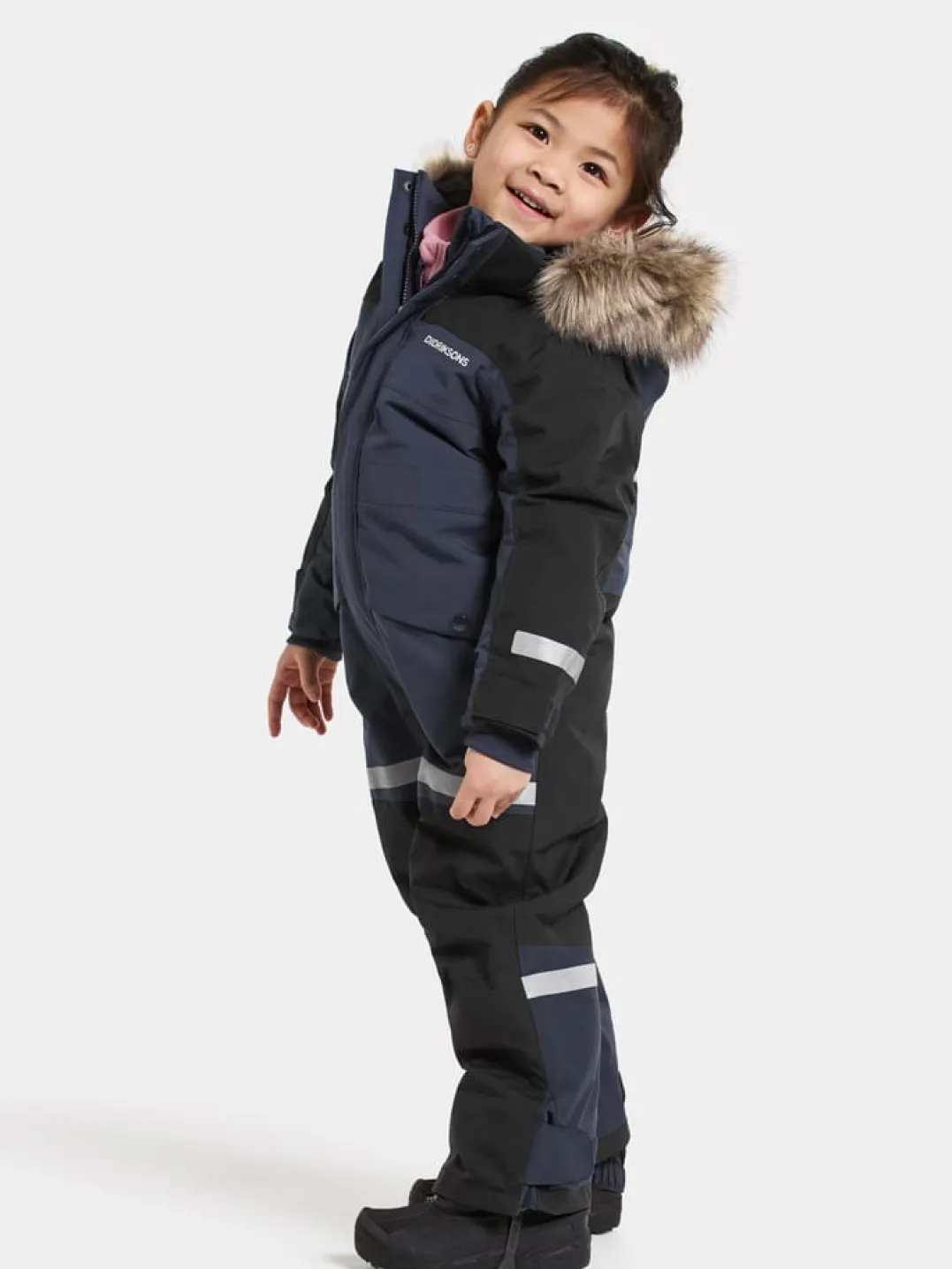 Didriksons Kids' Bjärven Coverall 4 Navy