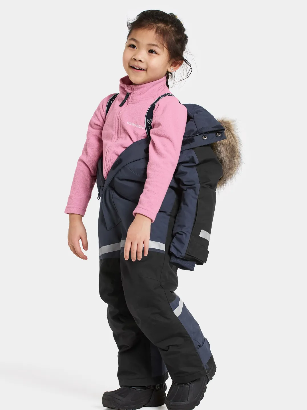 Didriksons Kids' Bjärven Coverall 4 Navy
