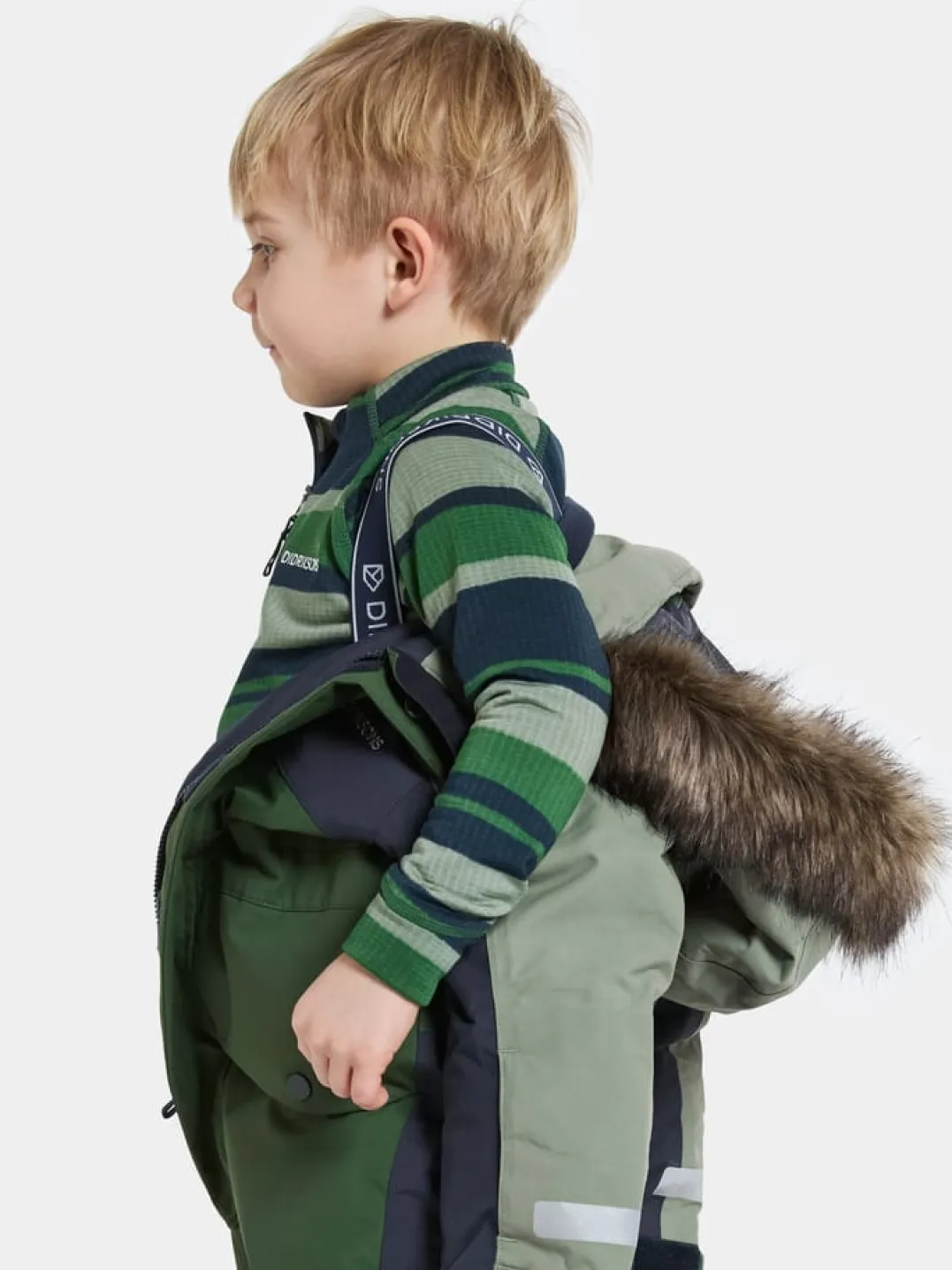 Didriksons Kids' Bjärven Coverall 4 Light Moss