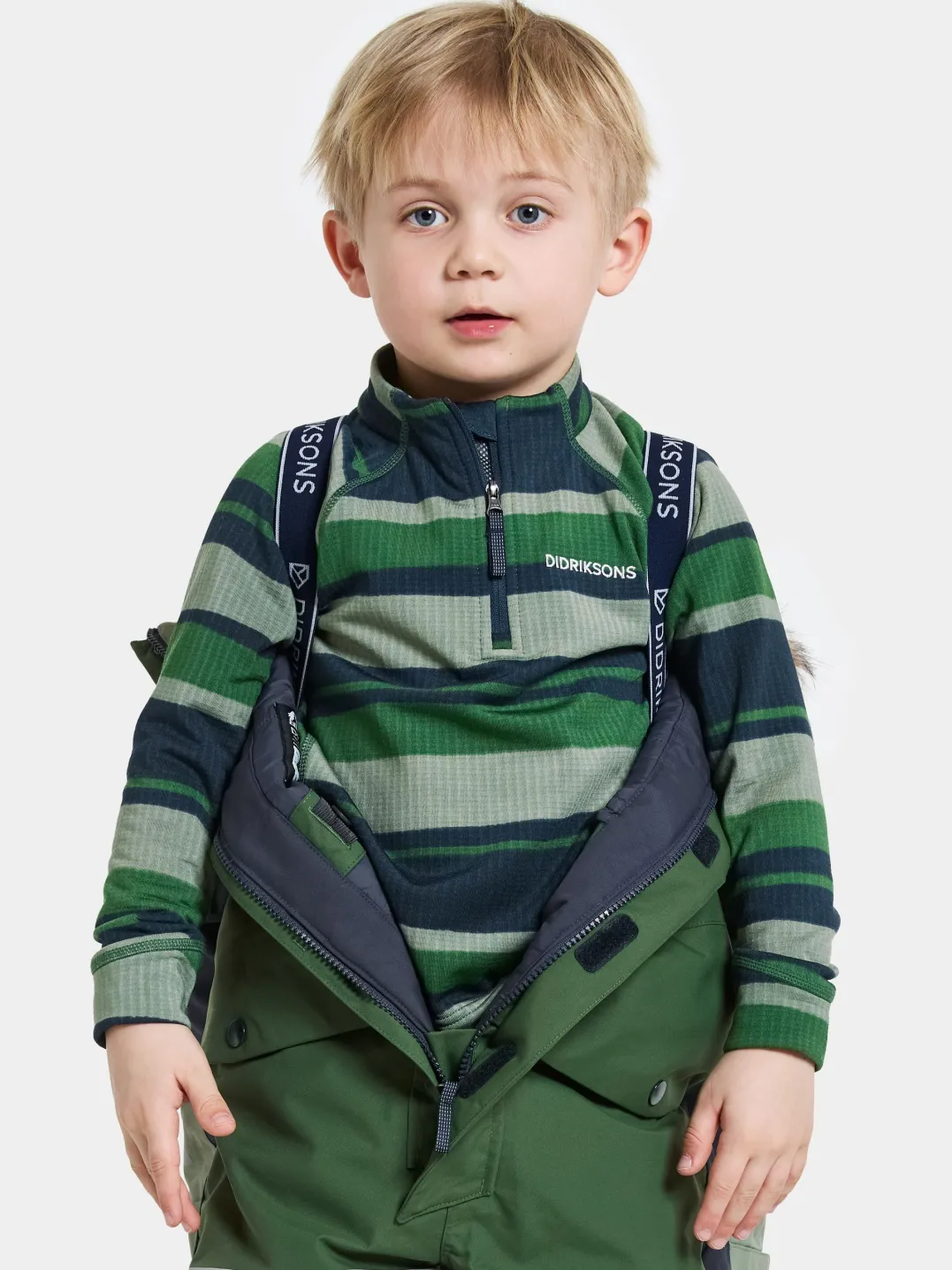 Didriksons Kids' Bjärven Coverall 4 Light Moss