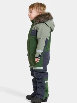 Didriksons Kids' Bjärven Coverall 4 Light Moss