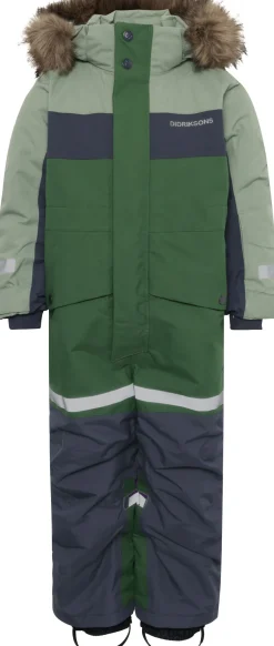 Didriksons Kids' Bjärven Coverall 4 Light Moss
