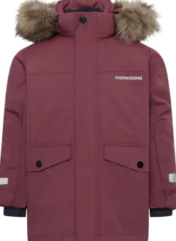 Didriksons Kids' Bjärven Parka 4 Anemon Red