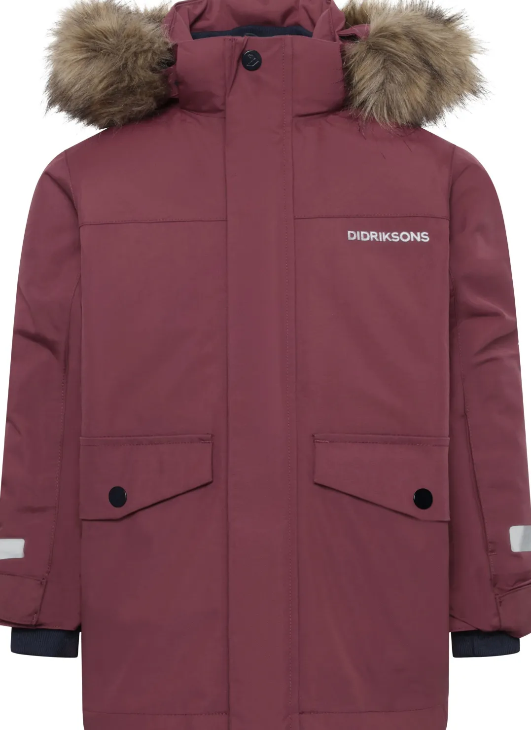 Didriksons Kids' Bjärven Parka 4 Anemon Red