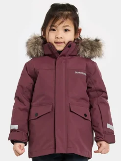 Didriksons Kids' Bjärven Parka 4 Anemon Red