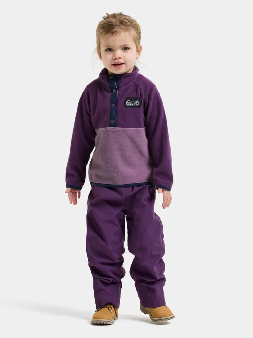 Didriksons Kids' Monte Half Button Northen Purple