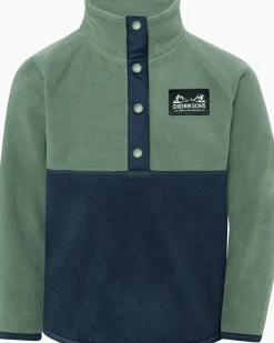 Didriksons Kids' Monte Half Button Dark Moss