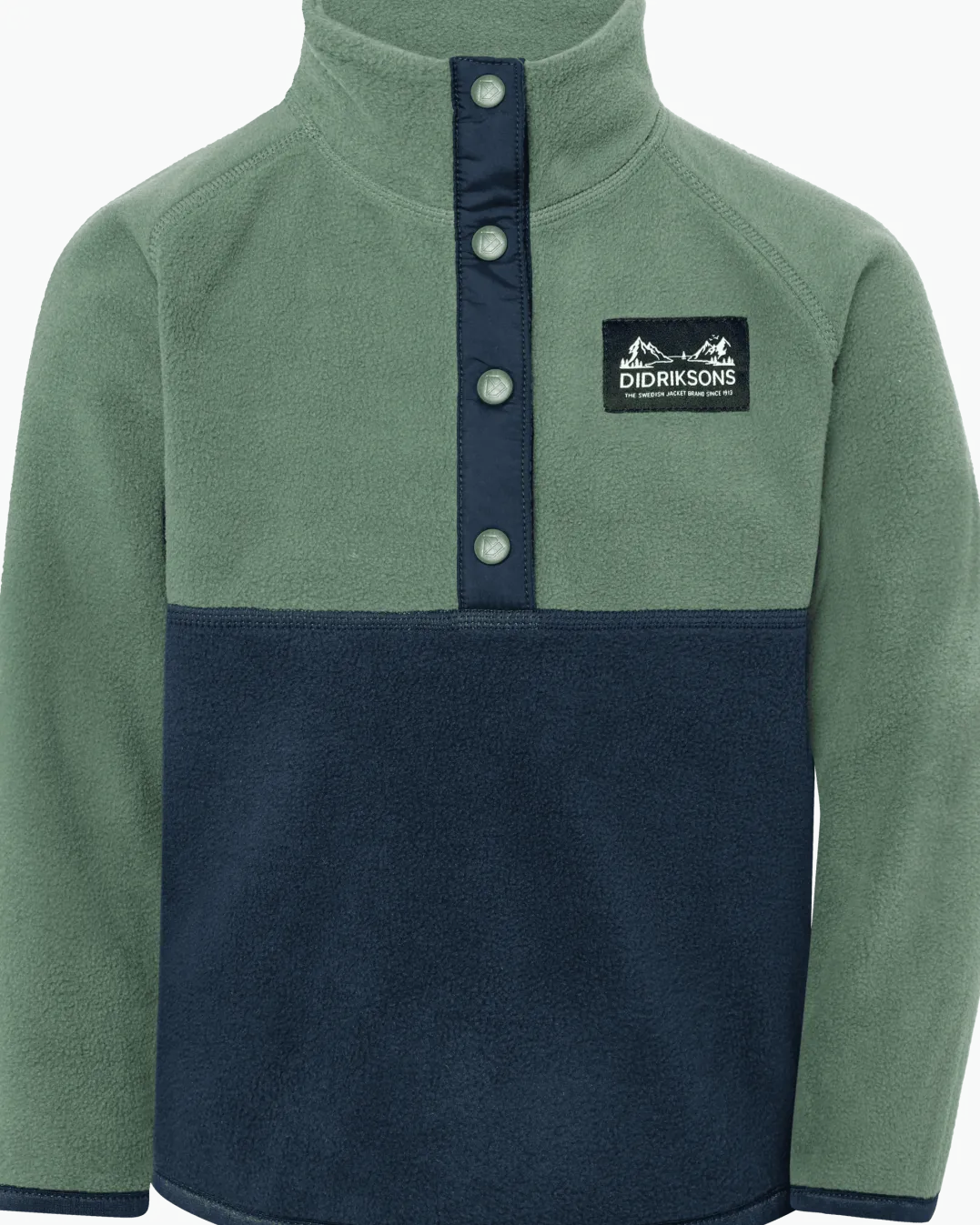Didriksons Kids' Monte Half Button Dark Moss