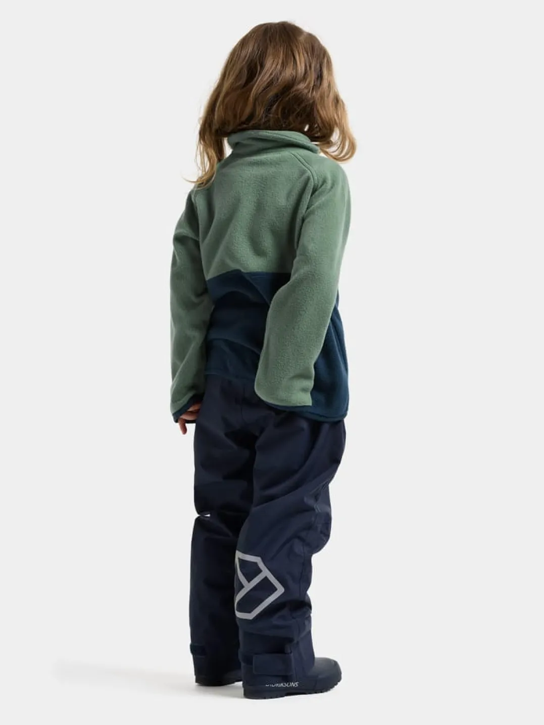 Didriksons Kids' Monte Half Button Dark Moss