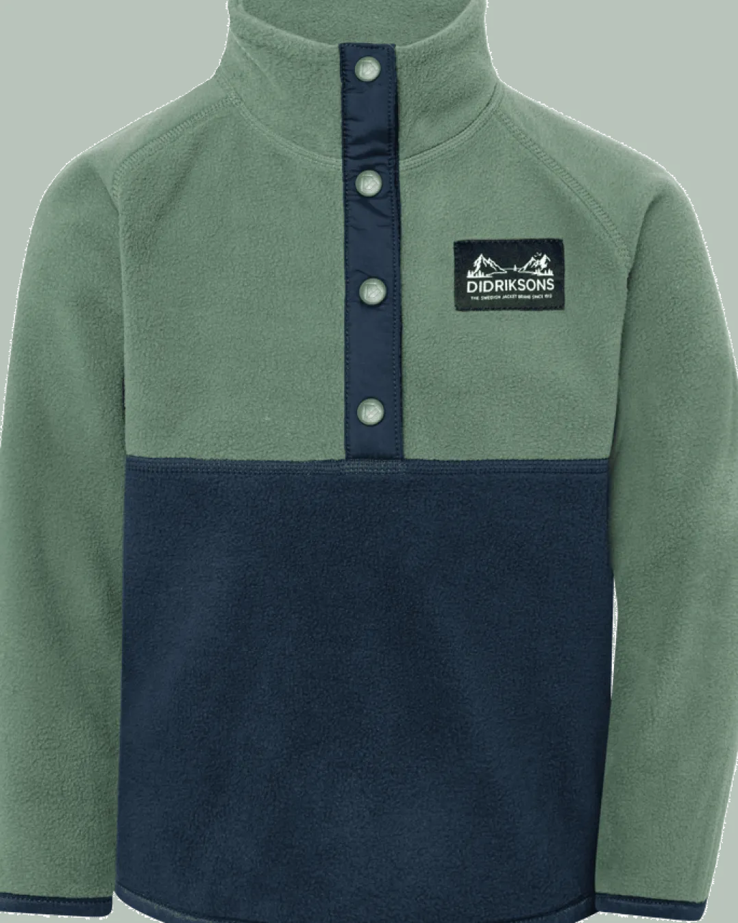Didriksons Kids' Monte Half Button Dark Moss